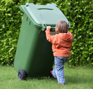 taking out garbage