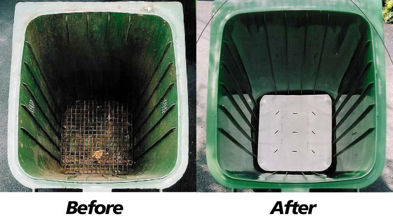 Green compost bin cleaning before and after results